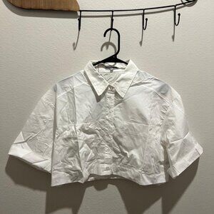 Fashion Nova Busy Weekends Poplin Shirt - White - Size S (Small)